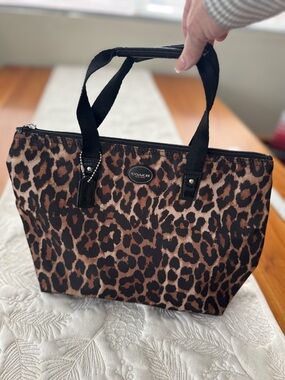 Coach Leopard-Print Tote in Brown and Black